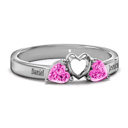Sparkling Sweethearts Two-Stone Ring in 925 Sterling Silver with Pink Tourmaline