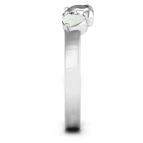 Sparkling Sweethearts Two-Stone Ring – Sterling Silver with Opal