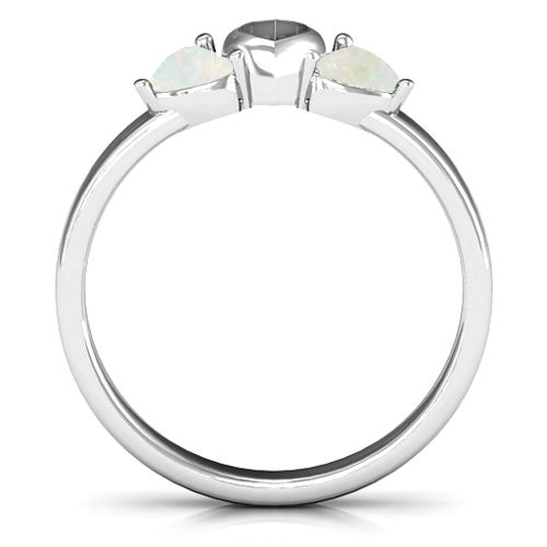 Sparkling Sweethearts Two-Stone Ring – Sterling Silver with Opal