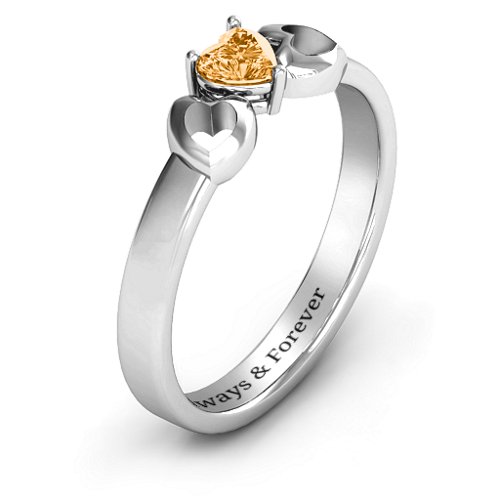 Darling Heart Wraparound Ring – Sterling Silver with Citrine