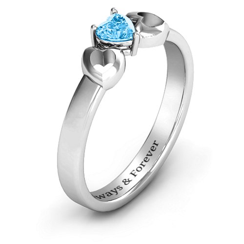 Darling Heart Wraparound Ring – Sterling Silver with Blue Topaz