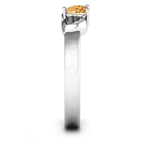 Darling Heart Wraparound Ring – Sterling Silver with Citrine