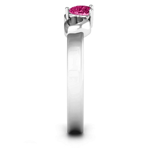 Darling Heart Wraparound Ring – Sterling Silver with Ruby