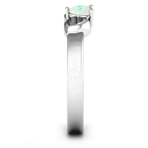 Darling Heart Wraparound Ring – Sterling Silver with Opal