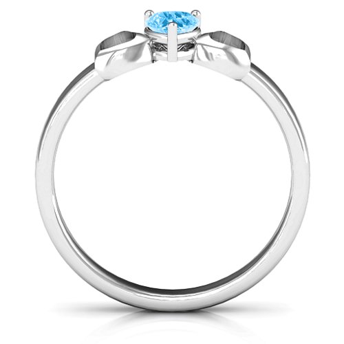 Darling Heart Wraparound Ring – Sterling Silver with Blue Topaz