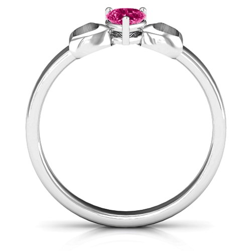 Darling Heart Wraparound Ring – Sterling Silver with Ruby
