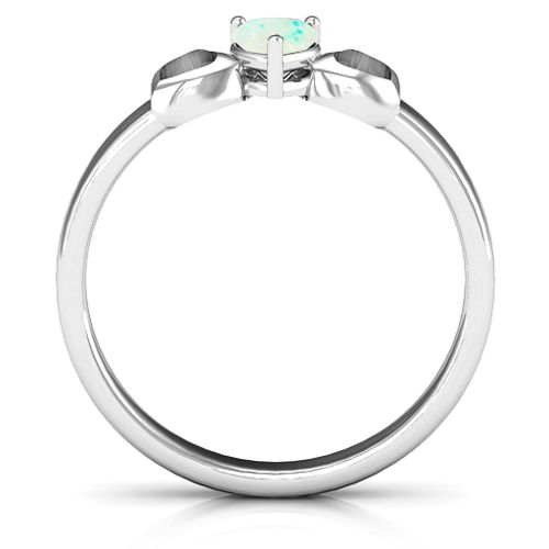 Darling Heart Wraparound Ring – Sterling Silver with Opal