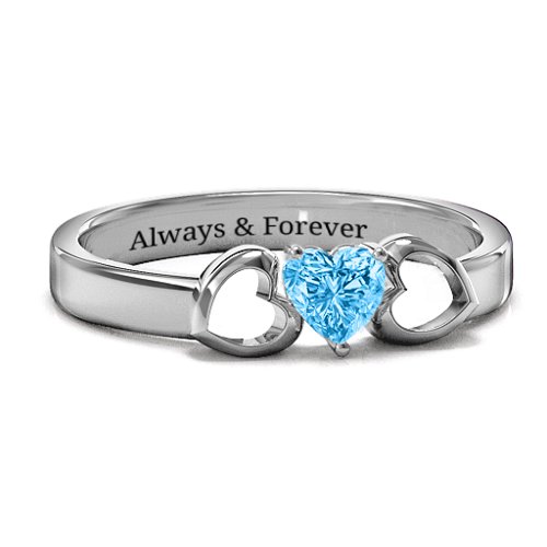 Darling Heart Wraparound Ring – Sterling Silver with Blue Topaz