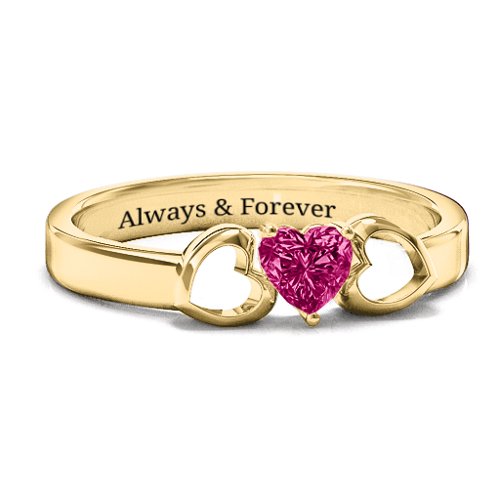 Darling Heart Wraparound Ring – 9kt Yellow Gold with Ruby