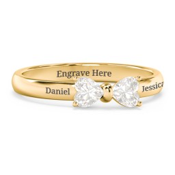 Adorable Bow Ring in 18K Gold Plated Silver with Cubic Zirconia