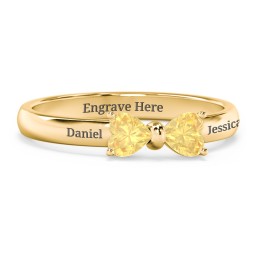 Adorable Bow Ring in 18K Gold Plated Silver with Citrine