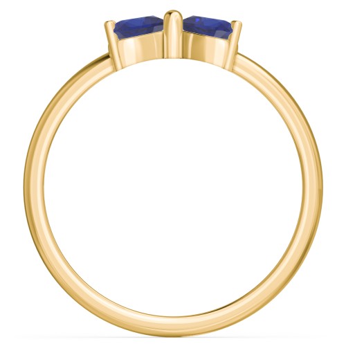Adorable Bow Ring – 18K Gold Plated Silver with Blue Sapphire