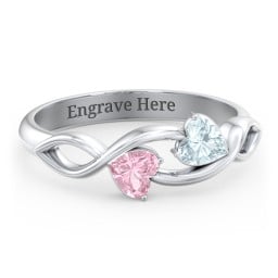 Heavenly Hearts Ring with Heart Birthstones