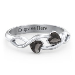 Heavenly Hearts Ring with Heart Birthstones