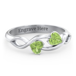 Heavenly Hearts Ring with Heart Birthstones