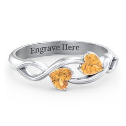 Heavenly Hearts Ring with Heart Birthstones