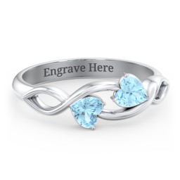 Heavenly Hearts Ring with Heart Birthstones