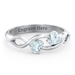 Heavenly Hearts Ring with Heart Birthstones