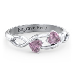 Heavenly Hearts Ring with Heart Birthstones