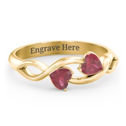 Heavenly Hearts Ring with Heart Birthstones