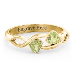 Heavenly Hearts Ring with Heart Birthstones