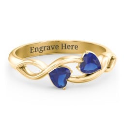 Heavenly Hearts Ring with Heart Birthstones