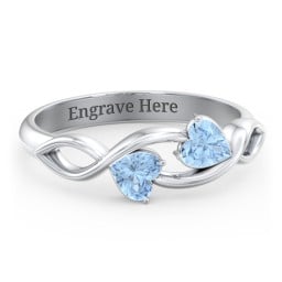 Heavenly Hearts Ring with Heart Birthstones