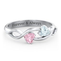 Heavenly Hearts Ring with Heart Birthstones