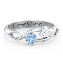 Heavenly Hearts Ring with Heart Birthstones
