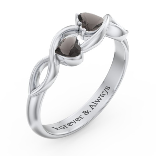 Heavenly Hearts Ring with Heart Birthstones
