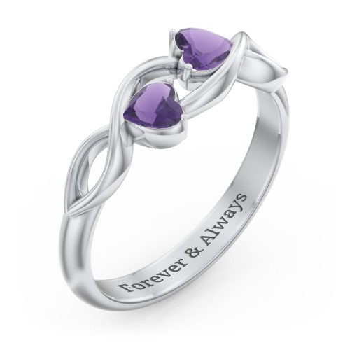 Heavenly Hearts Ring with Heart Birthstones