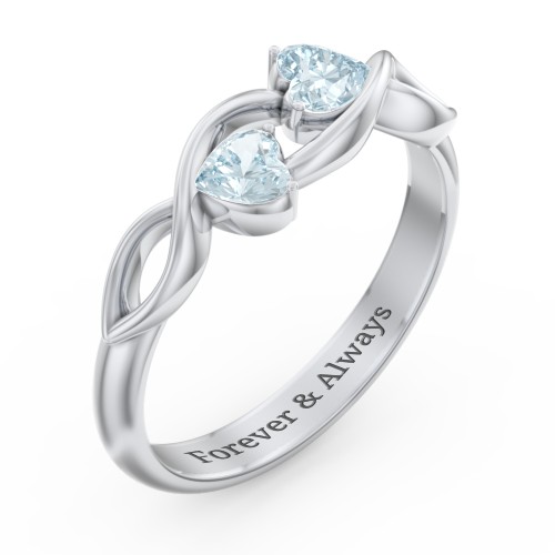 Heavenly Hearts Ring with Heart Birthstones