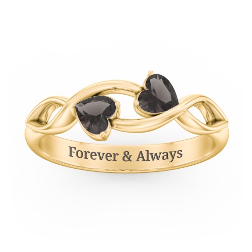 Heavenly Hearts Ring with Heart Birthstones