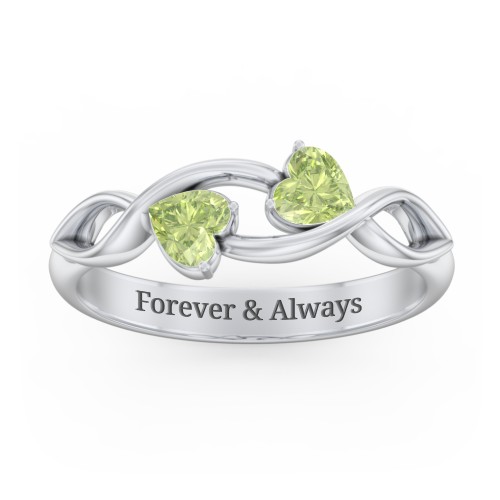 Heavenly Hearts Ring with Heart Birthstones