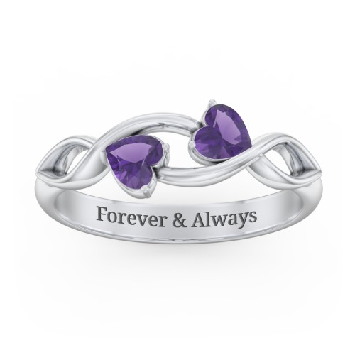 Heavenly Hearts Ring with Heart Birthstones