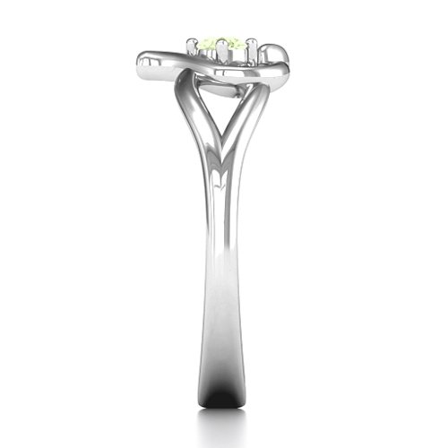 Everlasting Elegance Interwoven Heart Ring – Sterling Silver with Peridot