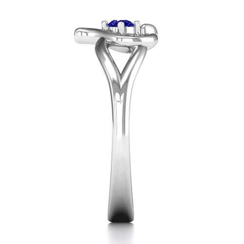 Everlasting Elegance Interwoven Heart Ring – Sterling Silver with Blue Sapphire