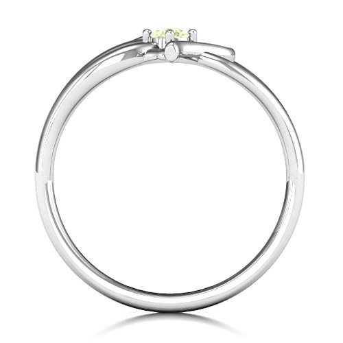 Everlasting Elegance Interwoven Heart Ring – Sterling Silver with Peridot