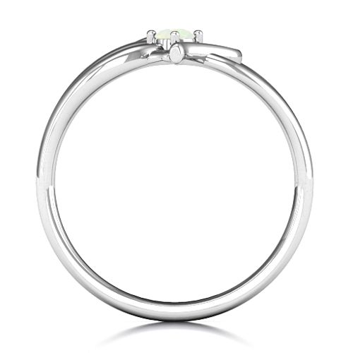 Everlasting Elegance Interwoven Heart Ring – Sterling Silver with Opal