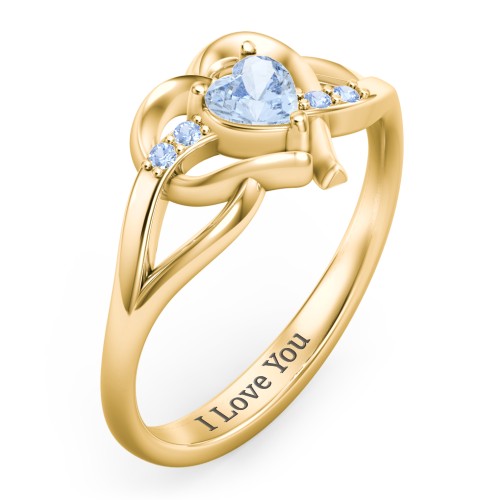 Infinity and Heart Birthstone Ring with Accents