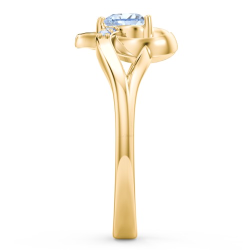 Infinity and Heart Birthstone Ring with Accents