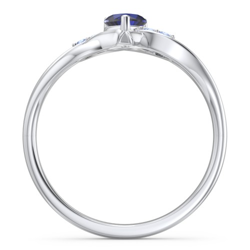 Infinity and Heart Birthstone Ring with Accents