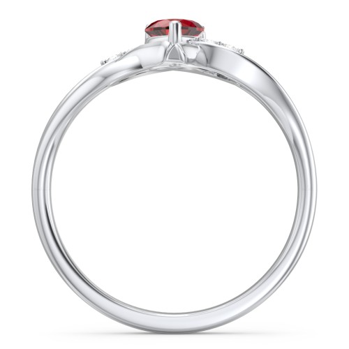 Infinity and Heart Birthstone Ring with Accents
