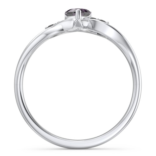 Infinity and Heart Birthstone Ring with Accents
