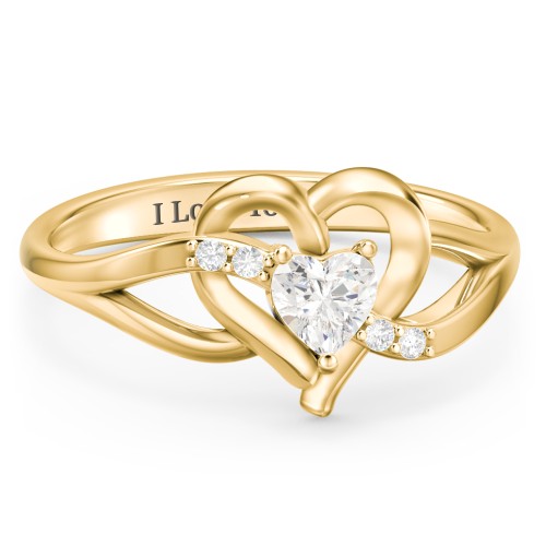 Infinity and Heart Birthstone Ring with Accents