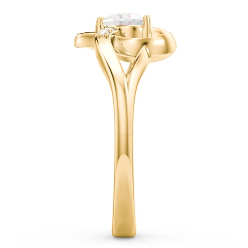 Infinity and Heart Birthstone Ring with Accents – 18K Gold Plated Silver with Opal and White Premium Zirconia