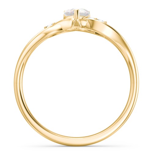 Infinity and Heart Birthstone Ring with Accents – 18K Gold Plated Silver with Opal and White Premium Zirconia
