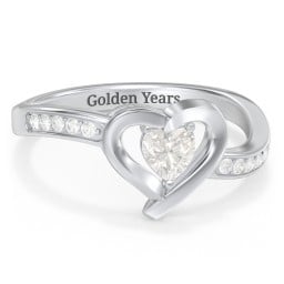 Falling For You Accented Heart Ring