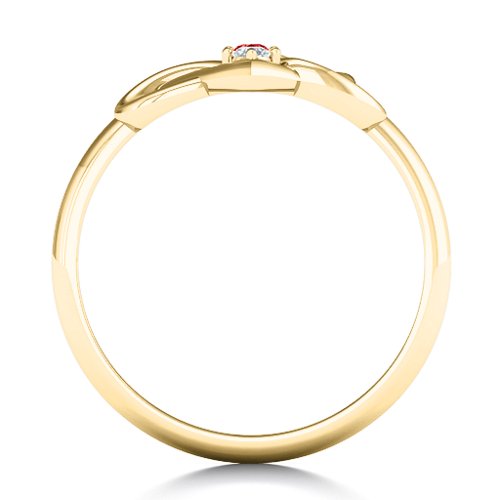Together Forever Two-Stone Ring – 9kt Yellow Gold with Garnet and Cubic Zirconia