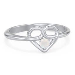 Forget Me Knot Heart Infinity Ring